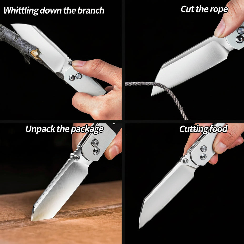 D2 Steel Tactical Folding Pocket Knife with G10 Handle – Outdoor & Survival