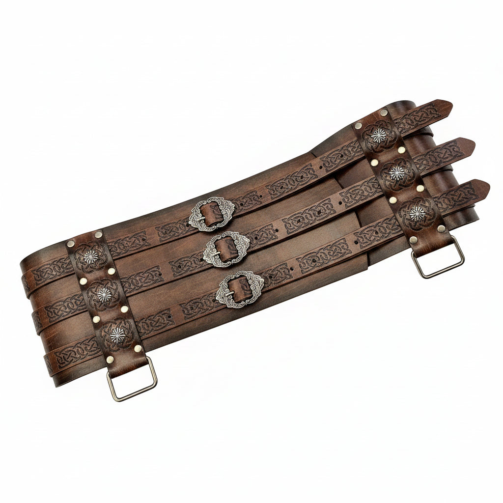 Medieval Viking Wear Wide PU Leather Belt Armor Costume Heavy Embossed Waistband