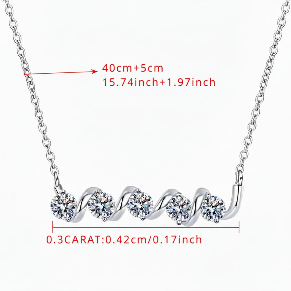 Luxury Pendant Plated Jewelry, Women 925 Sterling Silver Moissanite Necklaces