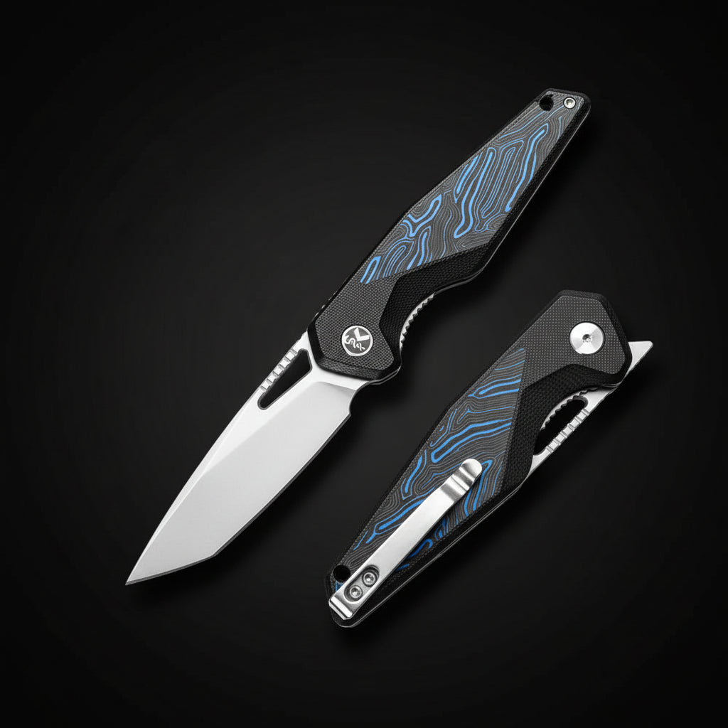 EDC Folding Pocket Knife – Drop Point Blade, G10 Handle