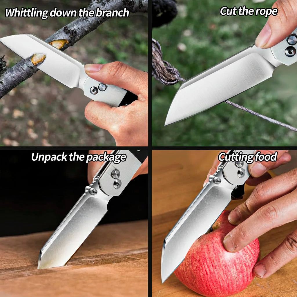 High-Quality D2 Stainless Steel Folding Pocket Knife for Camping, Hunting & Survival