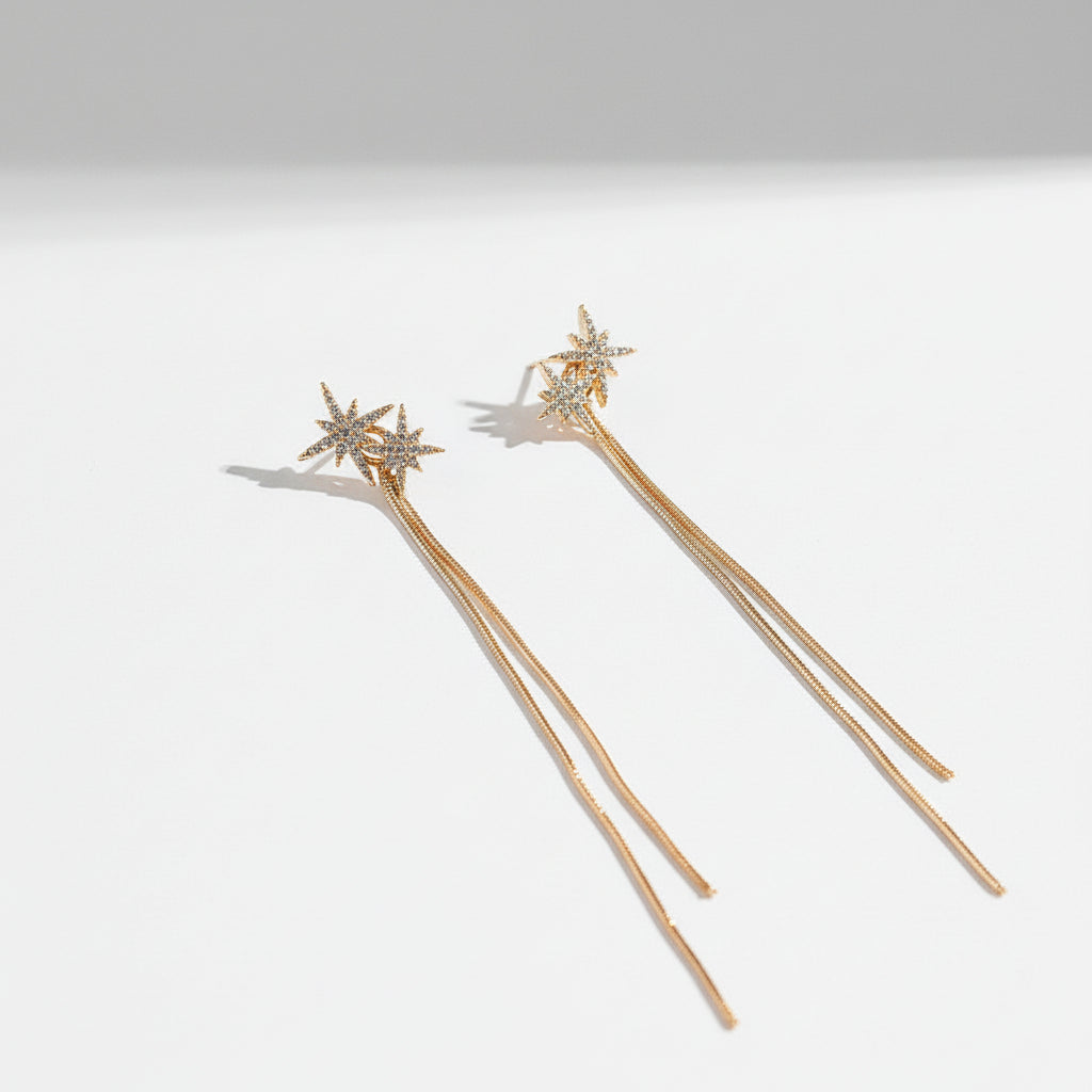 Women's Korean Style Long Tassel Drop Earrings Elegant Lightweight jewelry