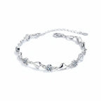 Heart moissanite bracelet Silver White Heart Elegant Charm Party Gifts - Hadi Craft