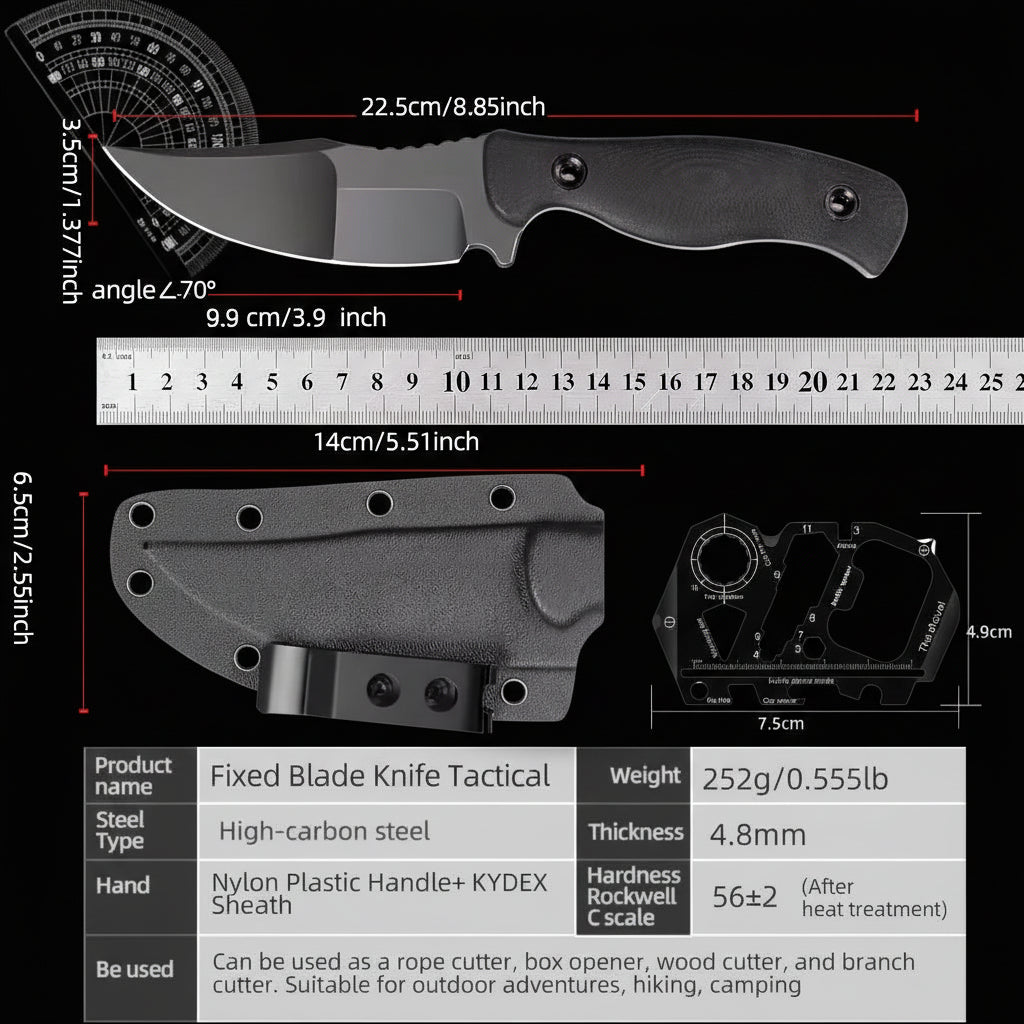 Super Sharp Stainless Steel Fixed Blade Hunting Knife for Camping & Survival