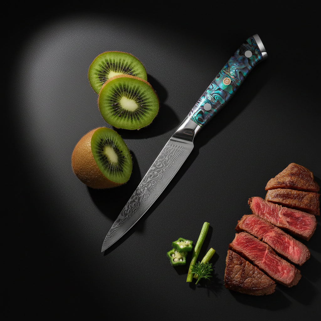 67-Layer Damascus Steel Utility Knife – Abalone Shell Handle, Professional Kitchen Knife