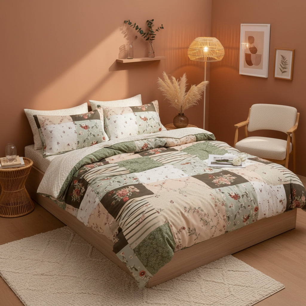 Breathable Polyester Fiber Four-Piece Bed Set for Home, Cozy Feel, Durable Quality,