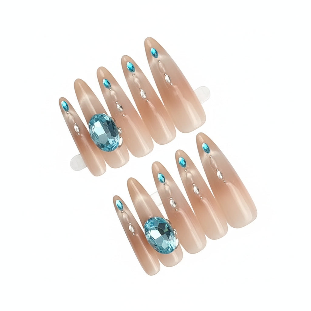 Luxury Handmade Cat-Eye Press-On Nails for Elegant Style