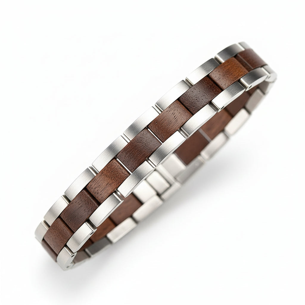 Wood Stainless Steel Bracelet Gift Box for Women Fashion Jewelry