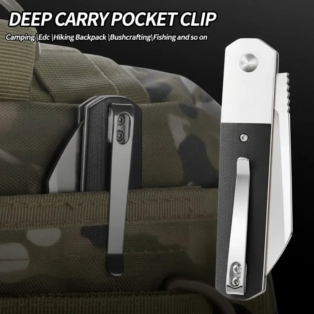High-Quality D2 Stainless Steel Folding Pocket Knife for Camping, Hunting & Survival - Hadi Craft