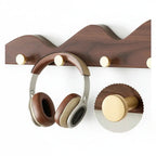 Hill Shape Wooden Wall Hook Rack Long Row Coat & Storage Organizer - Hadi Craft