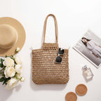 Hollow out straw beach bag Vacation Beach Bag Shoulder Bag - Hadi Craft