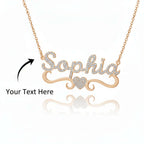 Iced Out Custom Name Necklace with Butterfly – Personalized Heart Jewelry - Hadi Craft