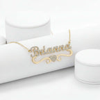 Iced Out Custom Name Necklace with Butterfly – Personalized Heart Jewelry - Hadi Craft