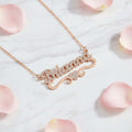 Iced Out Custom Name Necklace with Butterfly – Personalized Heart Jewelry - Hadi Craft