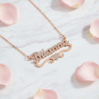 Iced Out Custom Name Necklace with Butterfly – Personalized Heart Jewelry - Hadi Craft