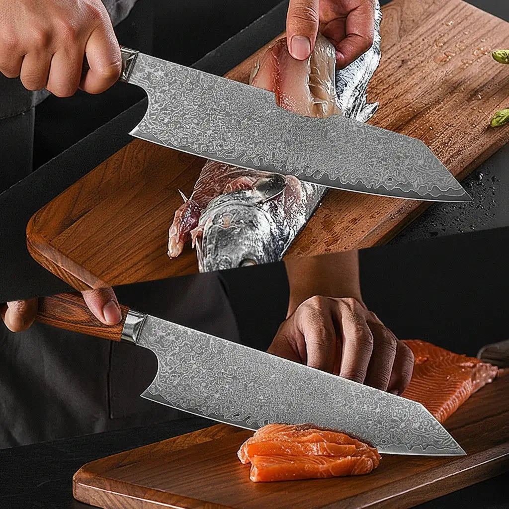 Japanese Damascus Cleaver Knife 8 inch - Hadi Craft