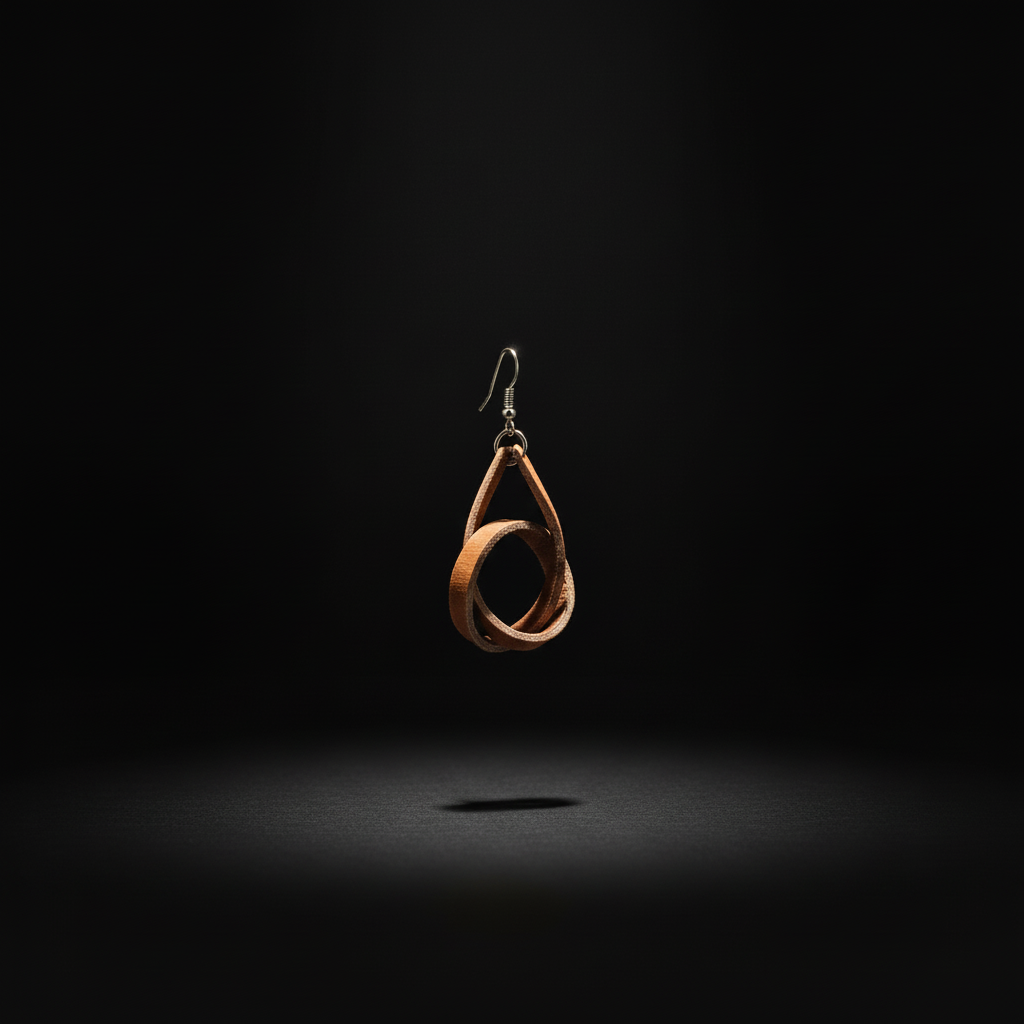 Premium Full Grain Leather Knot Earrings | Handmade Leather Hoop Earrings | Minimalist Statement Jewelry