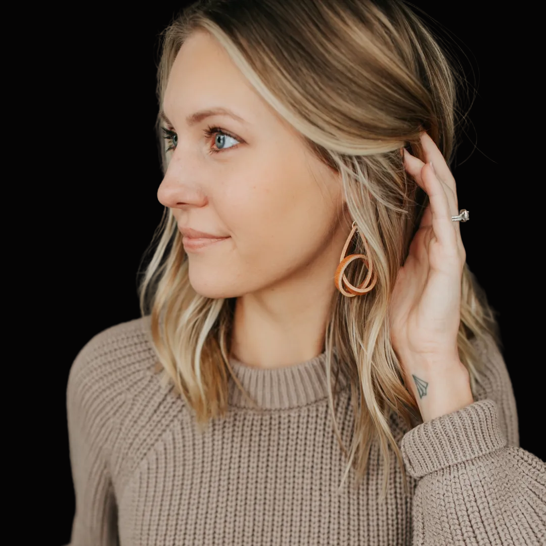 Premium Full Grain Leather Knot Earrings | Handmade Leather Hoop Earrings | Minimalist Statement Jewelry