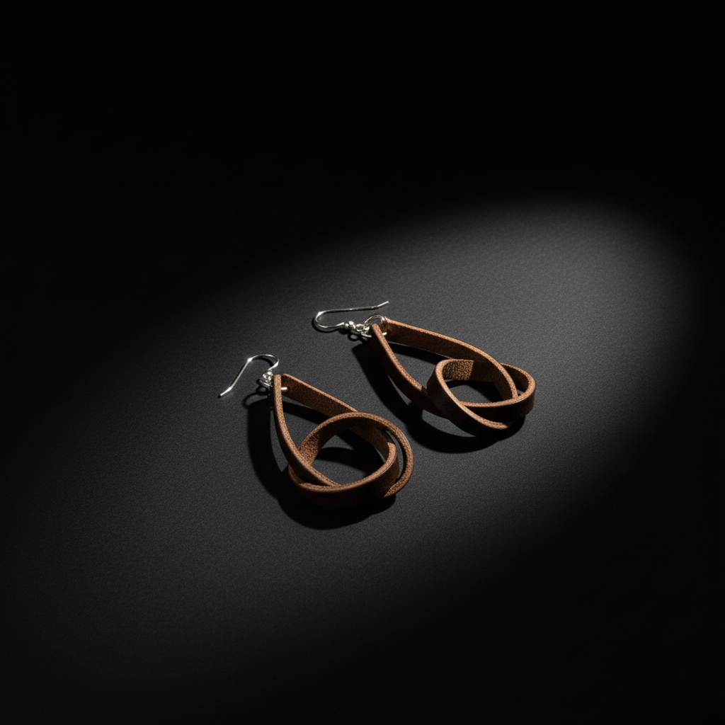 Premium Full Grain Leather Knot Earrings | Handmade Leather Hoop Earrings | Minimalist Statement Jewelry