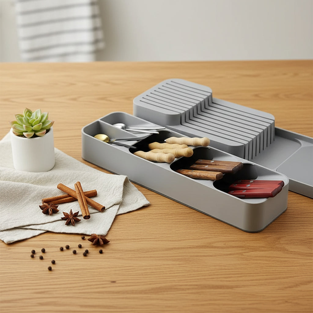 Kitchen drawer organizer for cutlery Kitchen Knife Spice Storage Tray - Hadi Craft