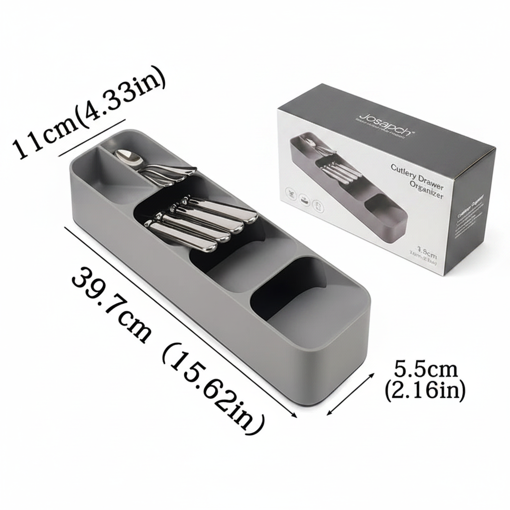 Kitchen drawer organizer for cutlery Kitchen Knife Spice Storage Tray - Hadi Craft