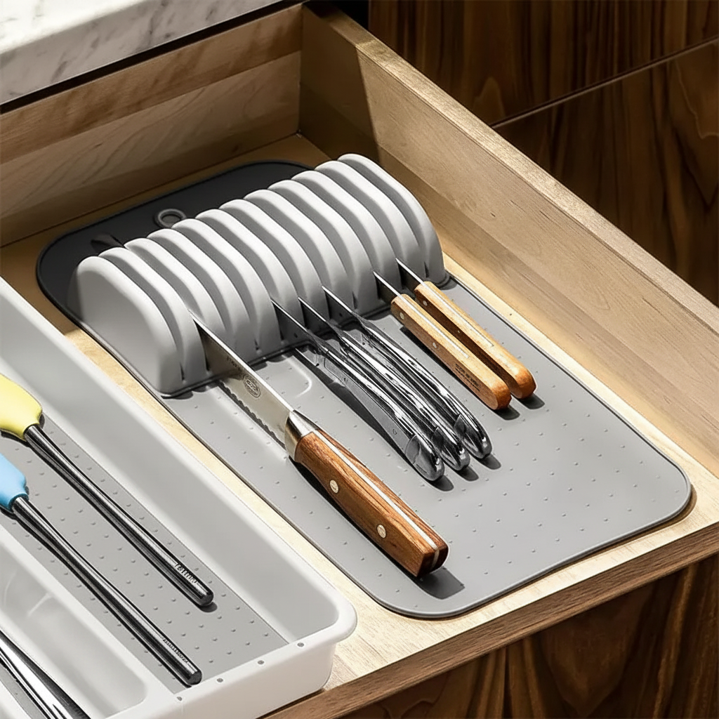 Kitchen knife drawer organizer Kitchen Knife Holder with 5 & 11 Slots - Hadi Craft