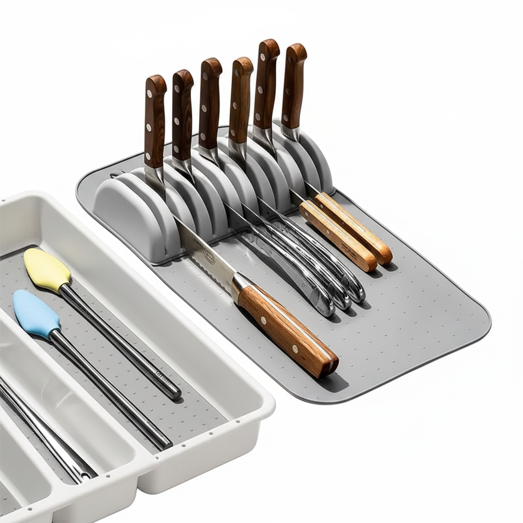 Kitchen knife drawer organizer Kitchen Knife Holder with 5 & 11 Slots - Hadi Craft