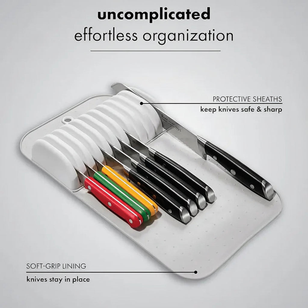 Kitchen knife drawer organizer Kitchen Knife Holder with 5 & 11 Slots - Hadi Craft