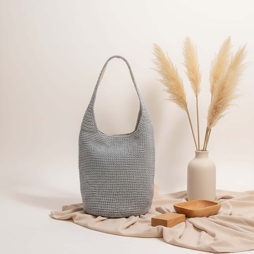 Large capacity straw beach bag Portable Bucket Woven Bag - Hadi Craft