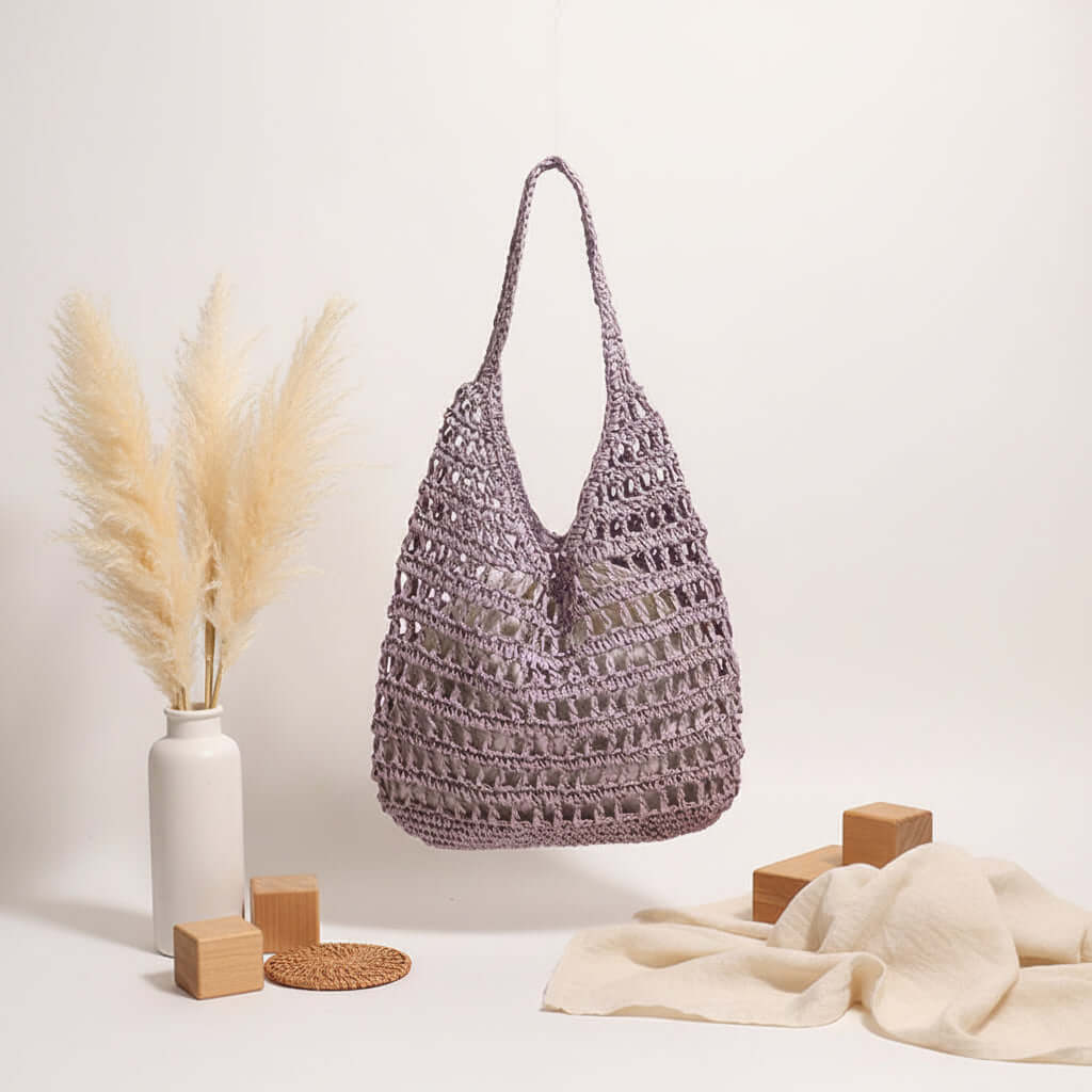 Large capacity straw beach bag Seaside Vacation French Straw Bag - Hadi Craft
