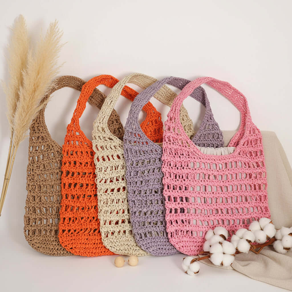 Large capacity straw beach bag Seaside Vacation French Straw Bag - Hadi Craft