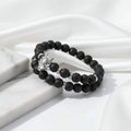 Lava stone bracelet with wolf head Asgard Crafted Grey Wolf Head - Hadi Craft