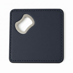 Leather Blue coaster wit engraving and bottle opener with Customize - Hadi Craft