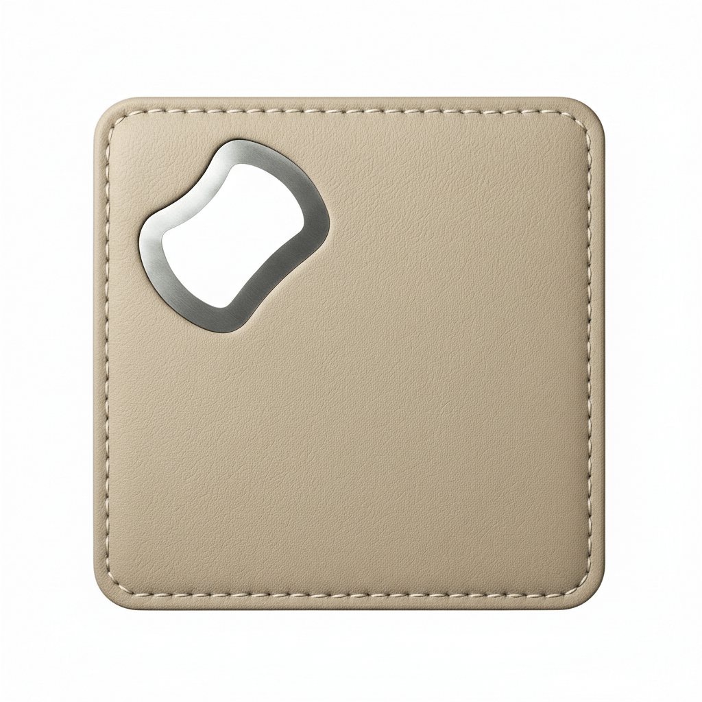 Leather Coaster and Bottle Opener with customize Engraving - Hadi Craft