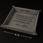 Leather Valet Folding tray customize laser engraving tray - Hadi Craft