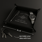 Leather Valet Folding tray customize laser engraving tray - Hadi Craft