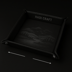 Leather Valet Folding tray customize laser engraving tray - Hadi Craft