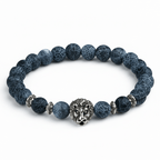 Lion charm black agate bracelet - Black Agate stone Perfect for Gift - Hadi Craft