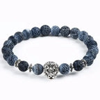Lion charm black agate bracelet - Black Agate stone Perfect for Gift - Hadi Craft