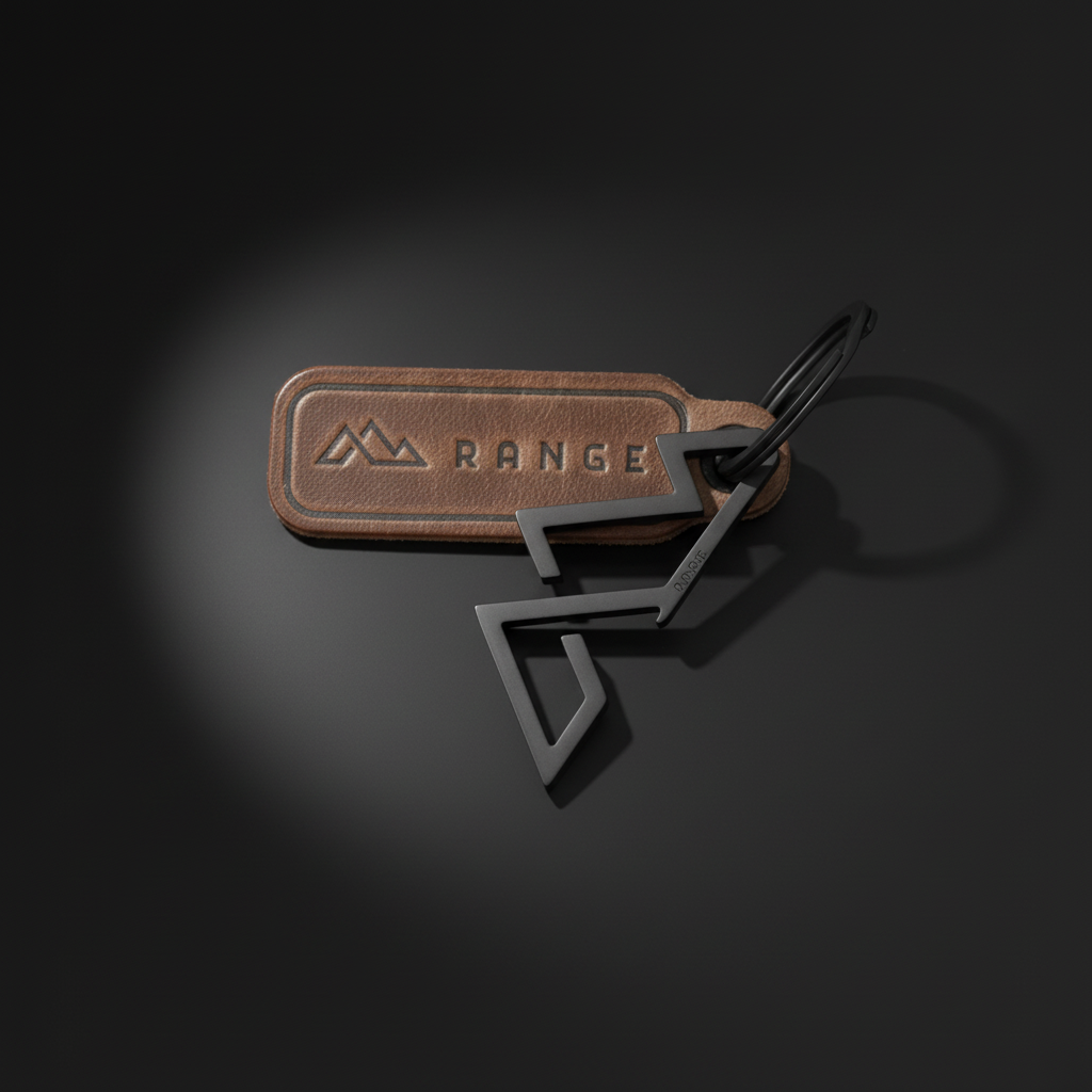 Mountain Bottle Opener Keychain | Range Logo Metal Bottle Opener | Outdoor & Everyday Carry Accessory