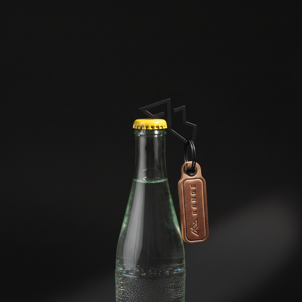 Mountain Bottle Opener Keychain | Range Logo Metal Bottle Opener | Outdoor & Everyday Carry Accessory