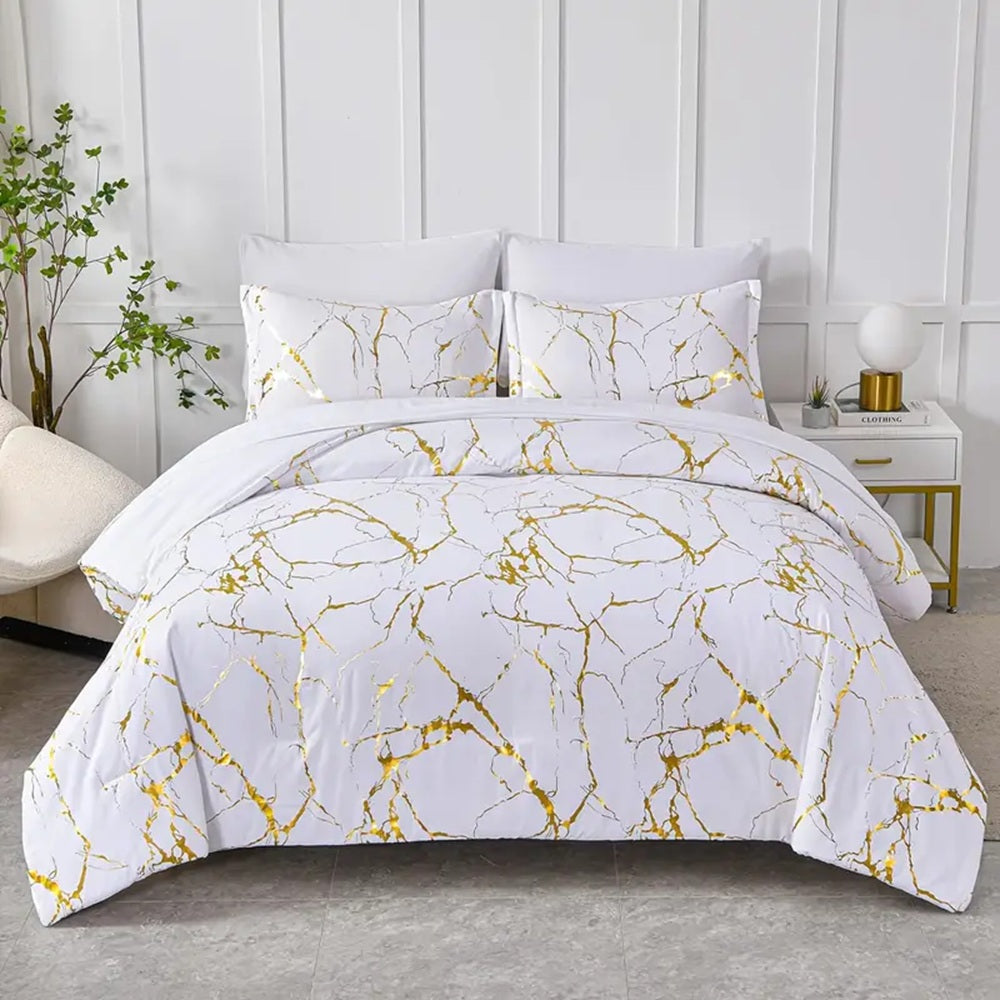 Marble White Duvet Cover Set | Hadi Craft USA