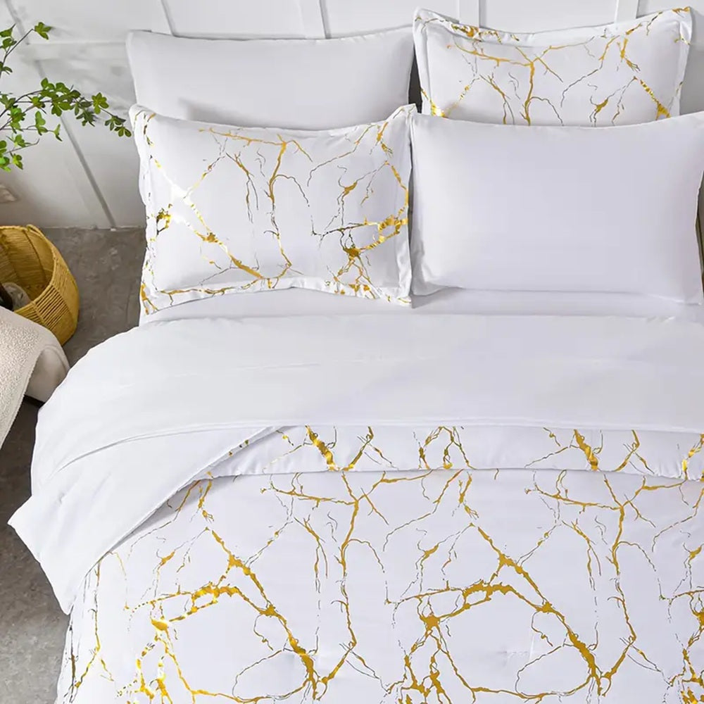 Marble White Duvet Cover Set | Hadi Craft USA
