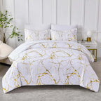 Marble White Duvet Cover Set - Hadi Craft