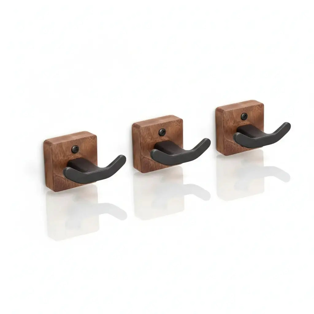 Matte Black Wall Coat Hooks Rack for Modern Home Decor 3 Pack - Hadi Craft
