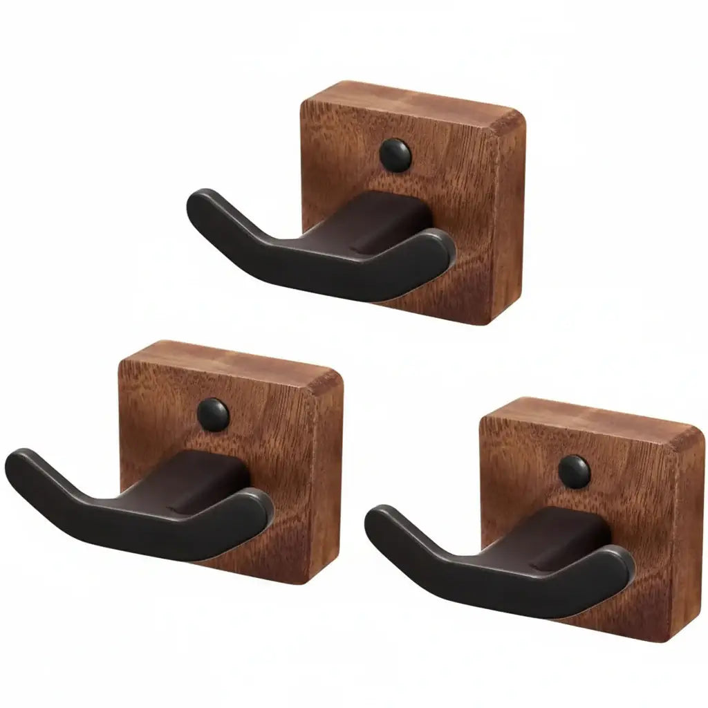 Matte Black Wall Coat Hooks Rack for Modern Home Decor 3 Pack - Hadi Craft