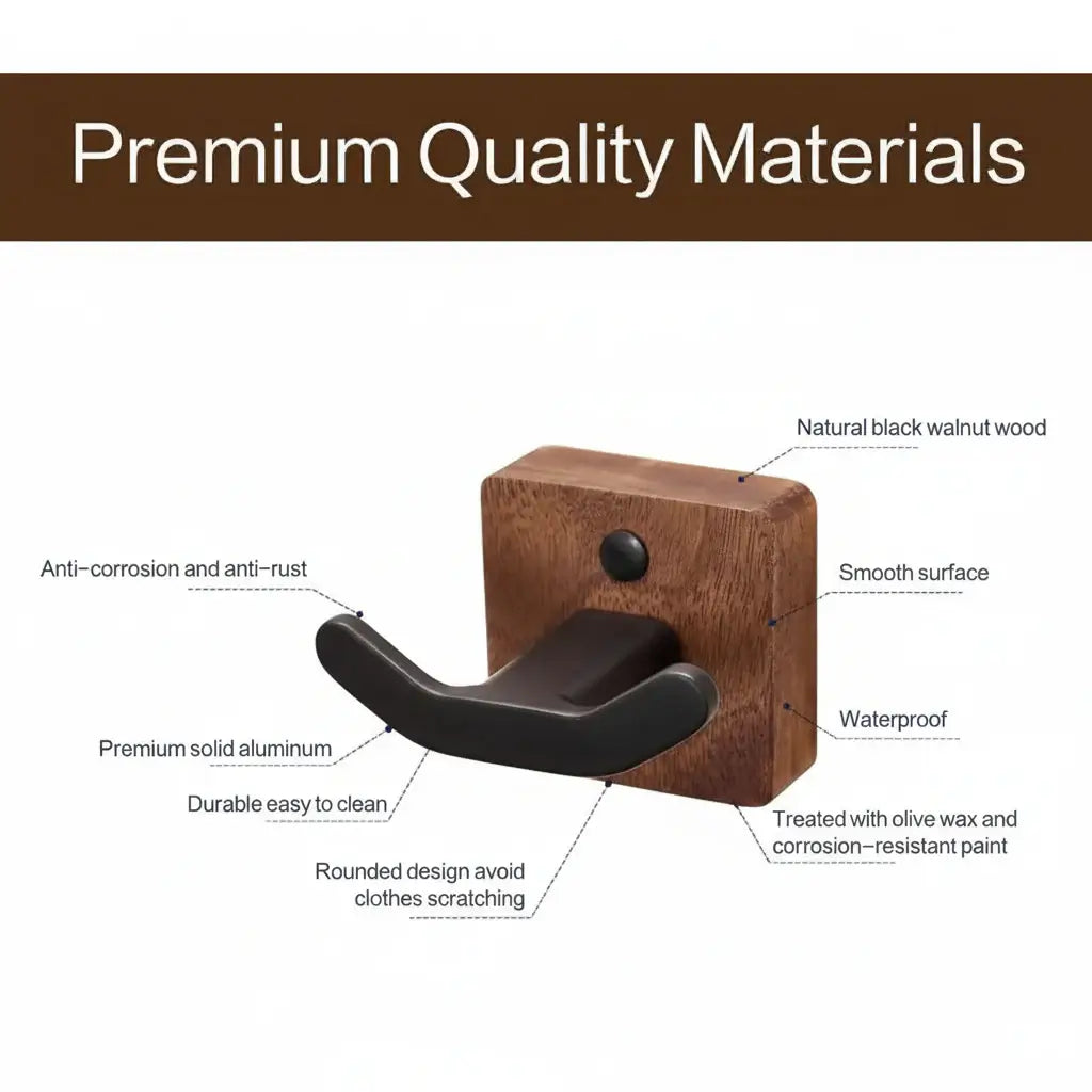 Matte Black Wall Coat Hooks Rack for Modern Home Decor 3 Pack - Hadi Craft