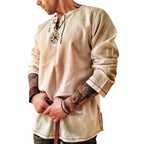 Medieval Knight Tunic Shirt Men Viking Pirate Costume Renaissance Faire Halloween Top - Hadi Craft