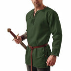 Medieval Knight Tunic Shirt Men Viking Pirate Costume Renaissance Faire Halloween Top - Hadi Craft