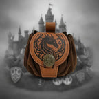 Medieval Viking Belt Pouch Leather Drawstring Coin Bag Renaissance Faire Waist Accessory - Hadi Craft
